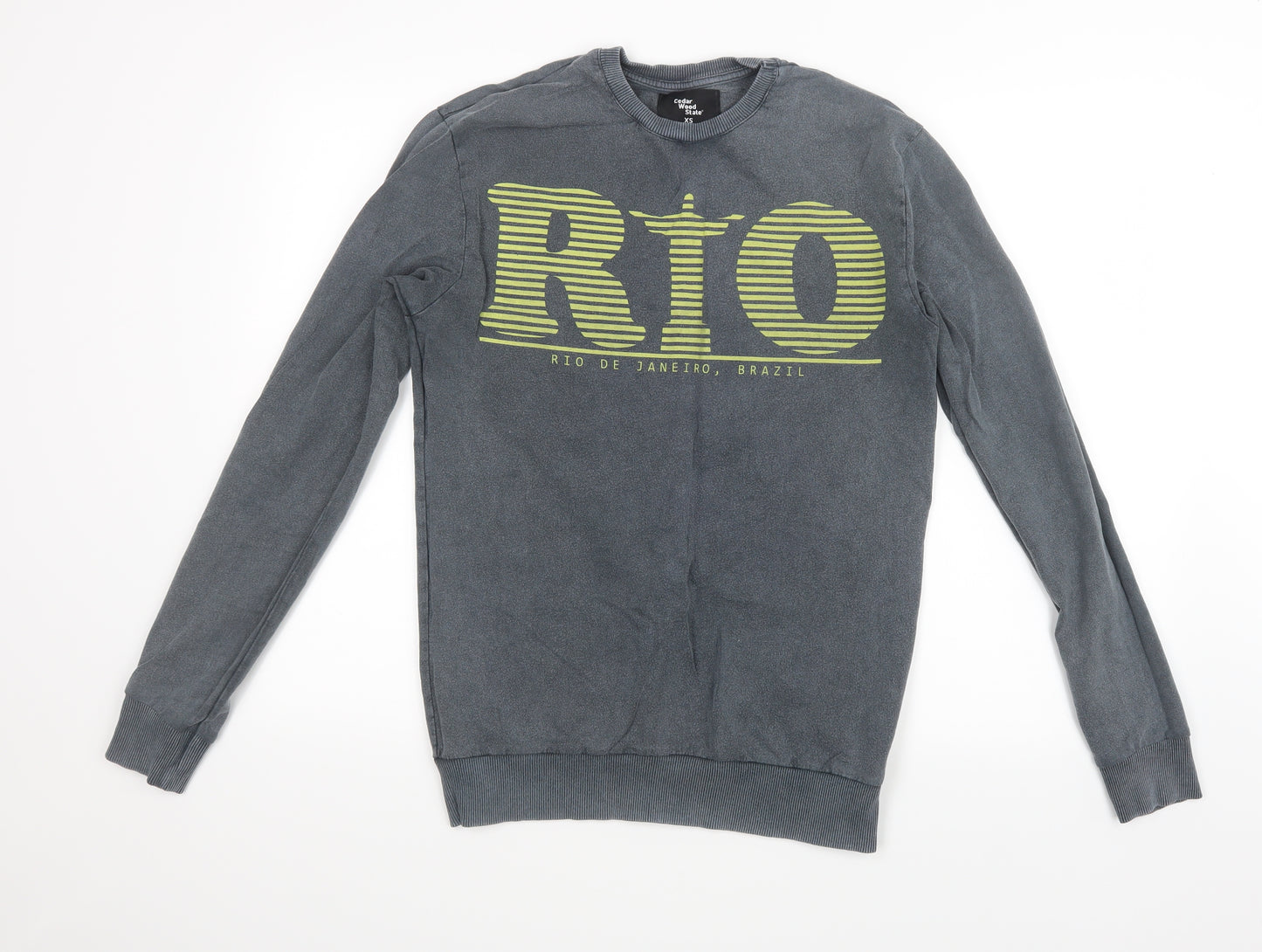 Cedar Wood State Mens Grey   Pullover Sweatshirt Size XS