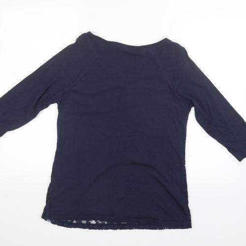 Authentic Womens Blue Floral  Basic Blouse Size 12  - Lace