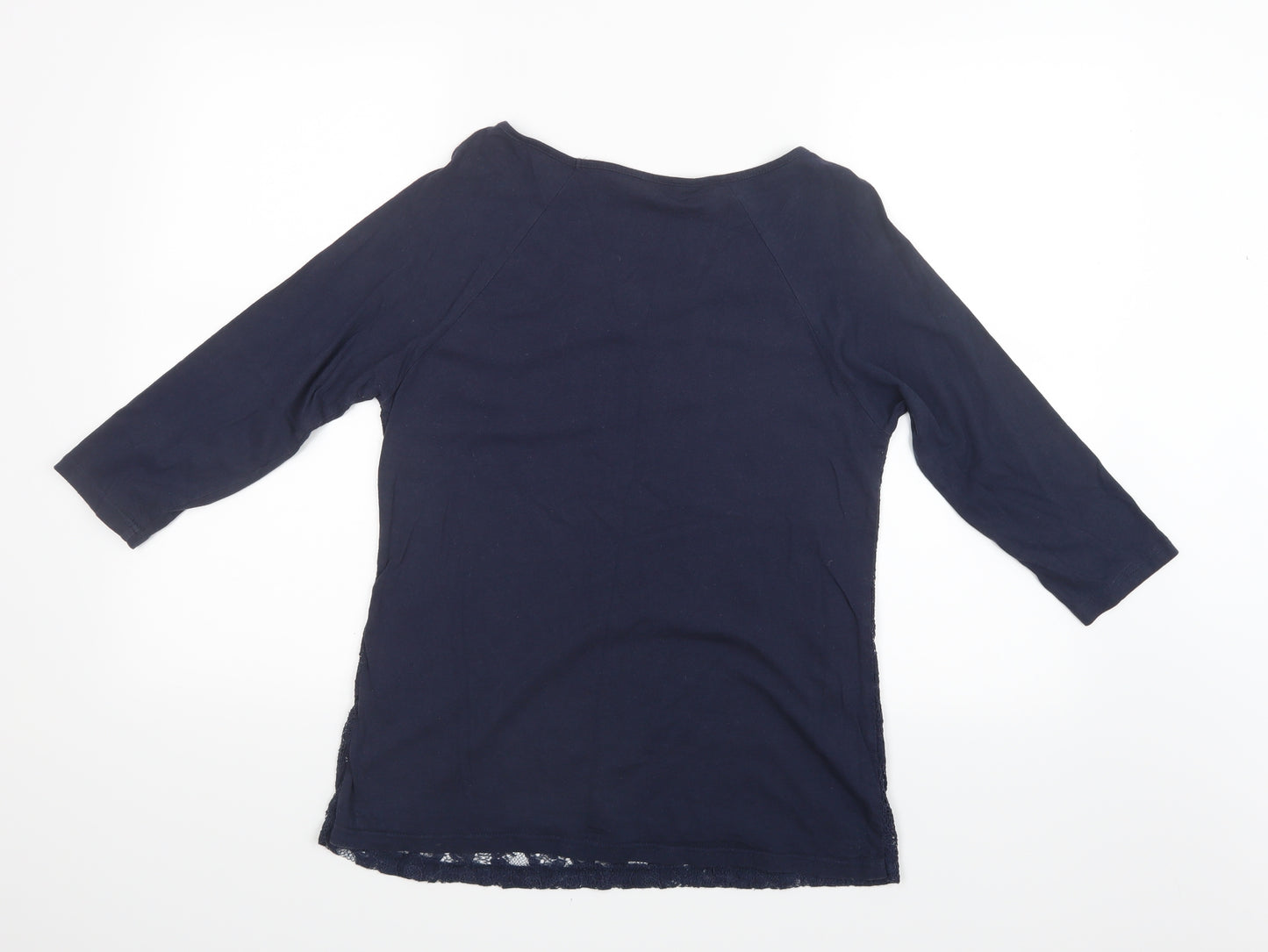 Authentic Womens Blue Floral  Basic Blouse Size 12  - Lace