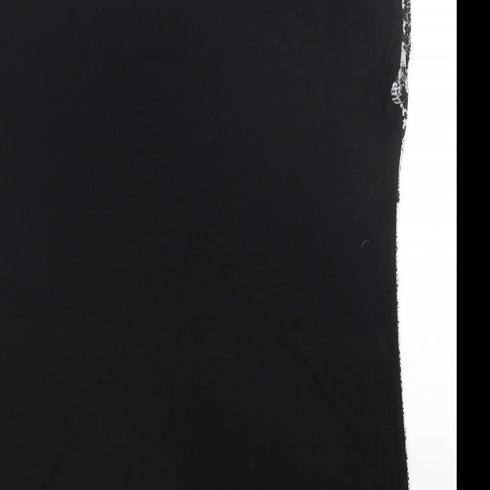 George Womens Black Geometric  Basic Blouse Size 12