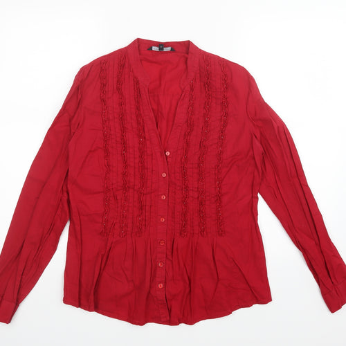 Debenhams Womens Red   Basic Button-Up Size 12  - String tie around back has been removed