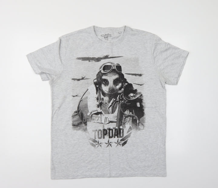 Atlantic Bay Mens Grey T-Shirt Size M