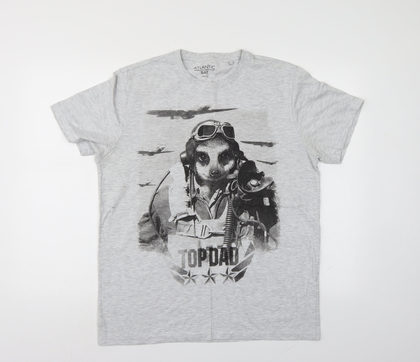 Atlantic Bay Mens Grey    T-Shirt Size M