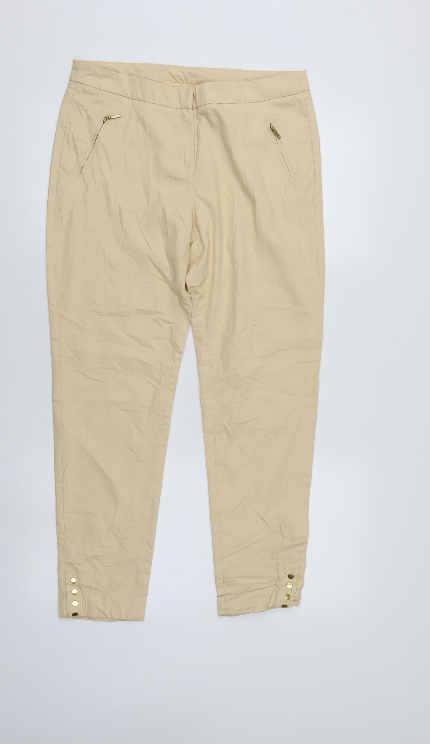 ESMARA Womens Beige   Cropped Trousers Size 12 L25 in