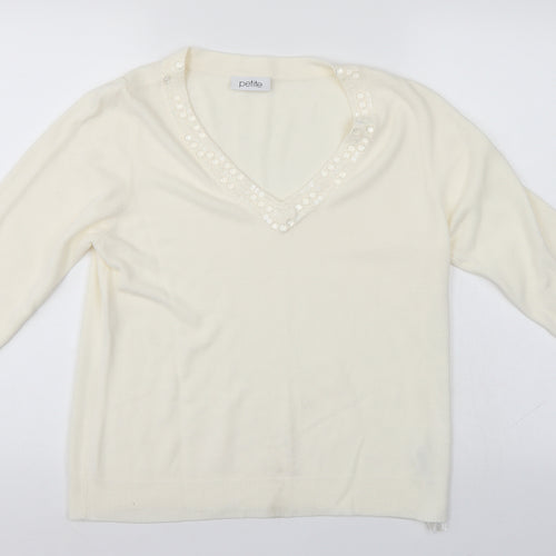 Petite Womens White   Pullover Jumper Size 16