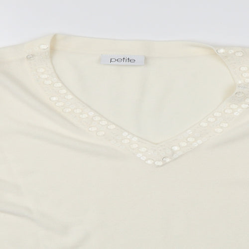 Petite Womens White   Pullover Jumper Size 16