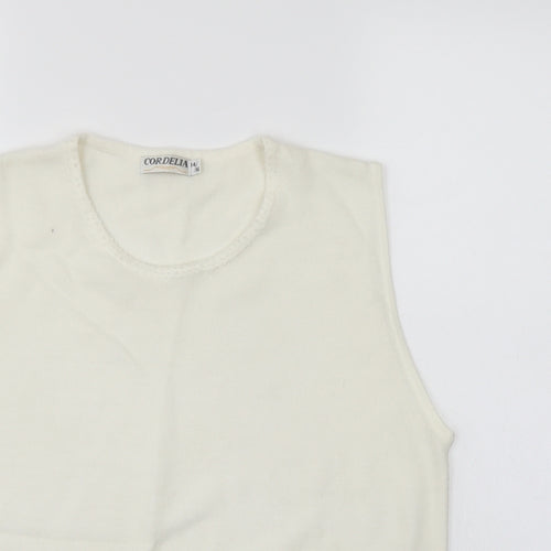 Cordelia Womens White   Basic Tank Size 16