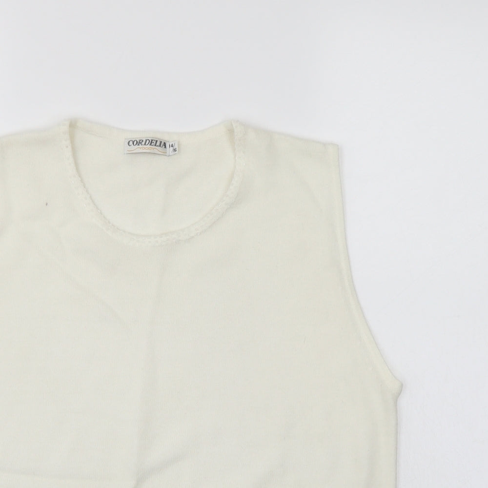Cordelia Womens White   Basic Tank Size 16