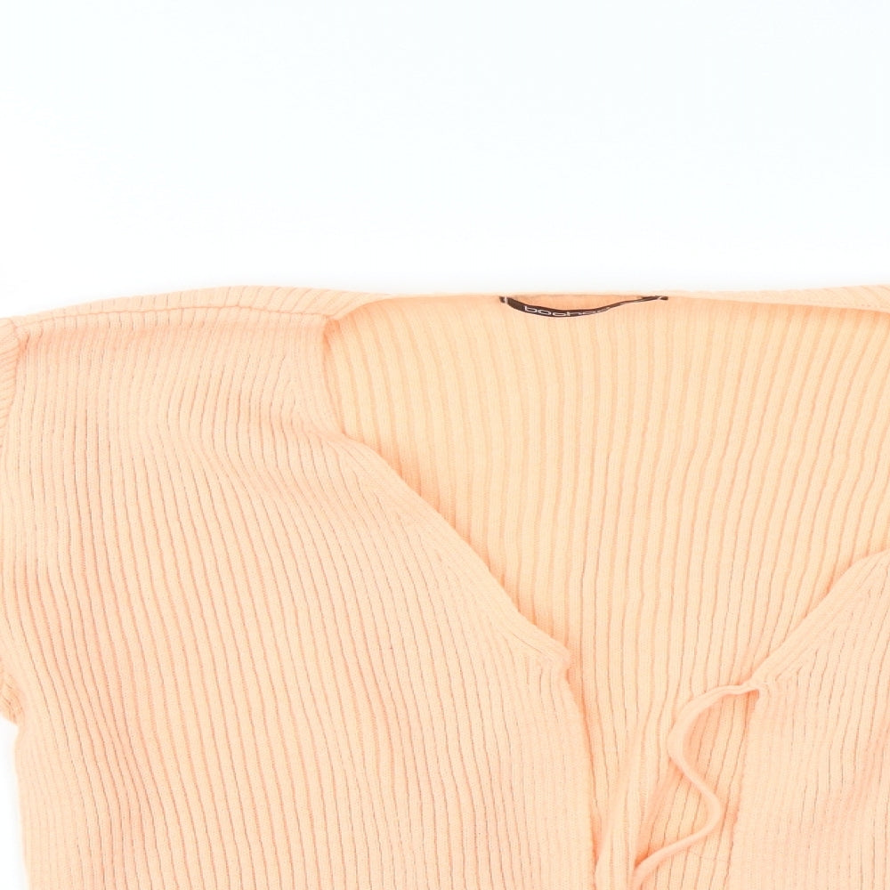 Bohoo Womens Orange   Cardigan Jumper Size S  - cropped