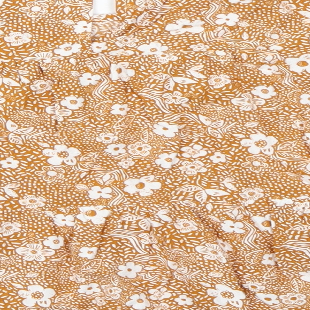 George Girls Brown Floral  Basic Blouse Size 7-8 Years