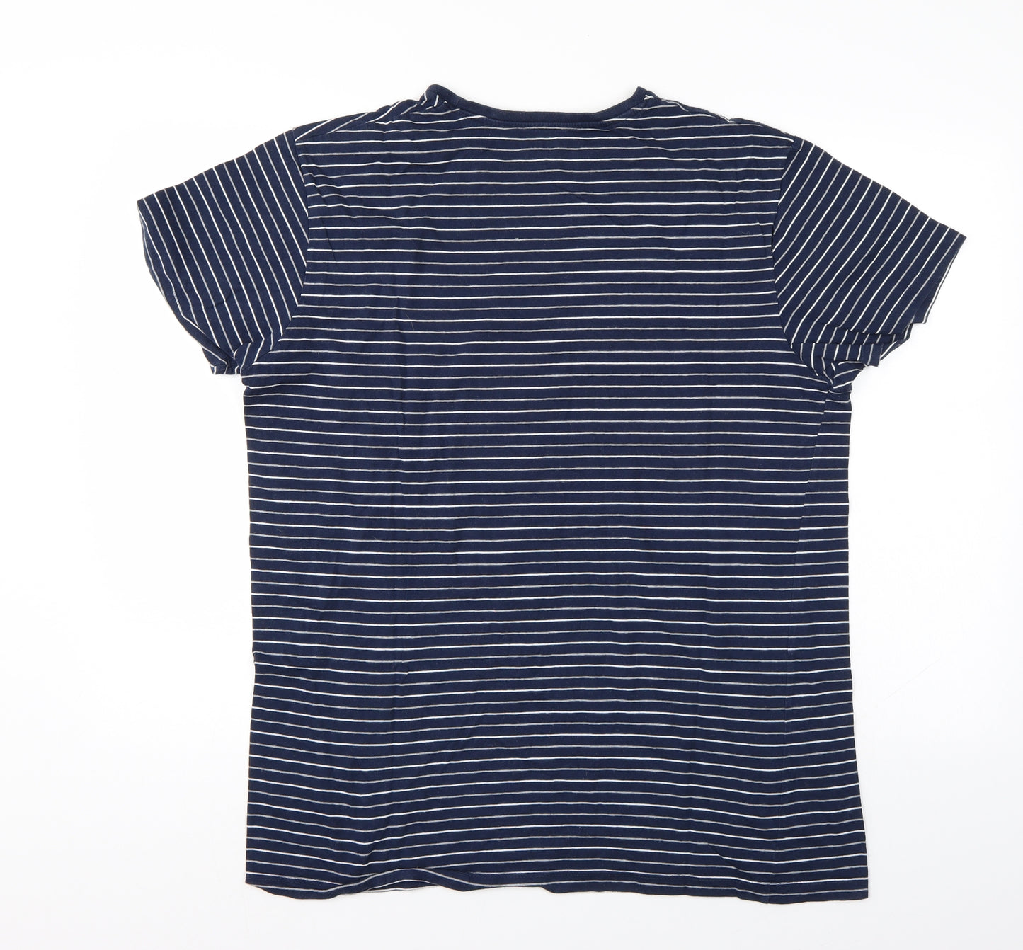 Cedar Wood State Mens Blue Striped   T-Shirt Size XL
