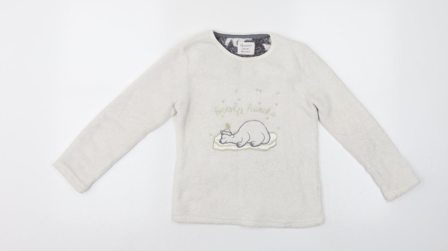 Priark Girls White   Pullover Jumper Size 7-8 Years