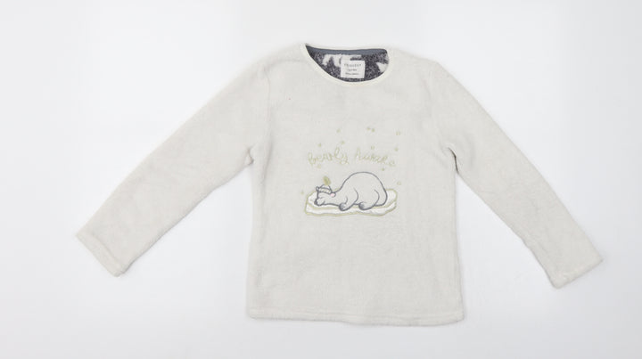Priark Girls White   Pullover Jumper Size 7-8 Years