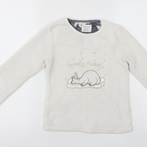 Priark Girls White   Pullover Jumper Size 7-8 Years