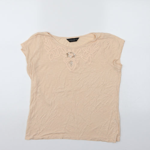 Dorothy Perkins Womens Ivory   Basic T-Shirt Size 12