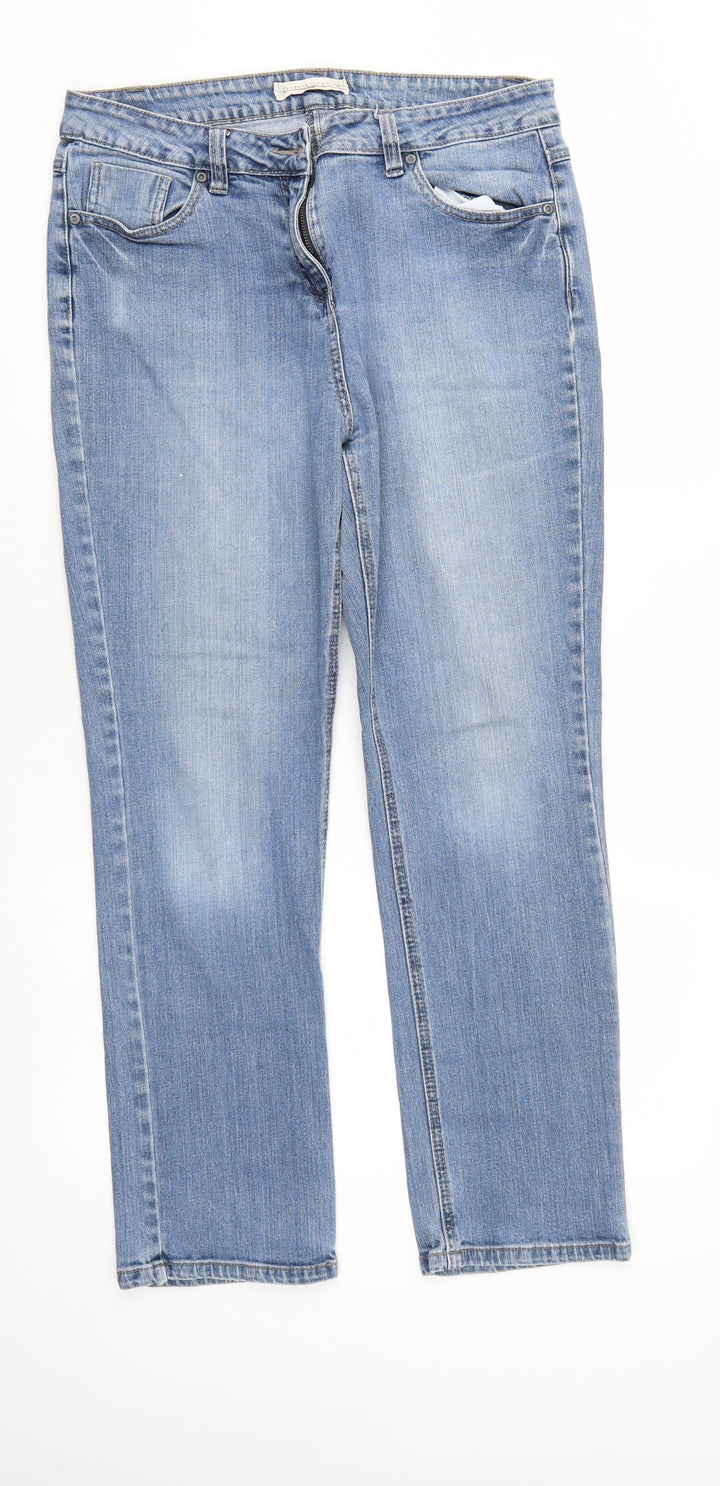Papaya Womens Blue  Denim Straight Jeans Size 14 L27 in