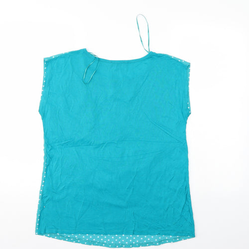 Papaya Womens Blue Polka Dot  Basic Blouse Size 12