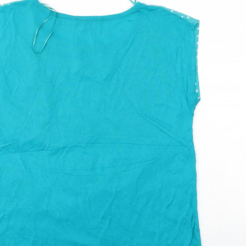 Papaya Womens Blue Polka Dot  Basic Blouse Size 12