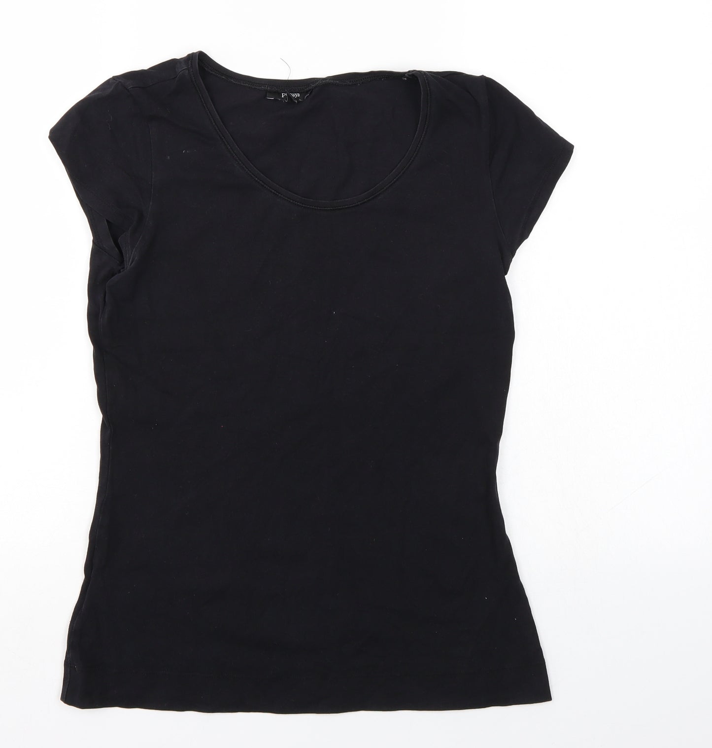 Papaya Womens Black   Basic T-Shirt Size 12