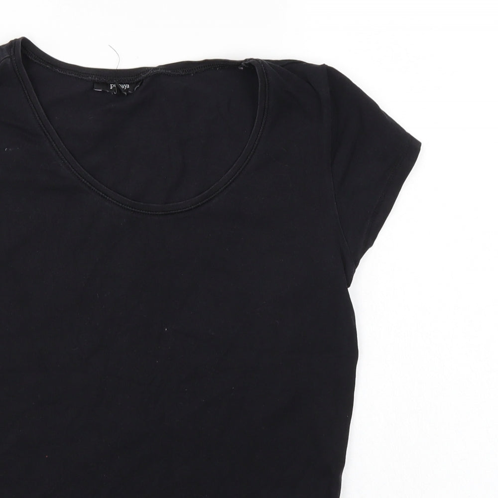 Papaya Womens Black   Basic T-Shirt Size 12