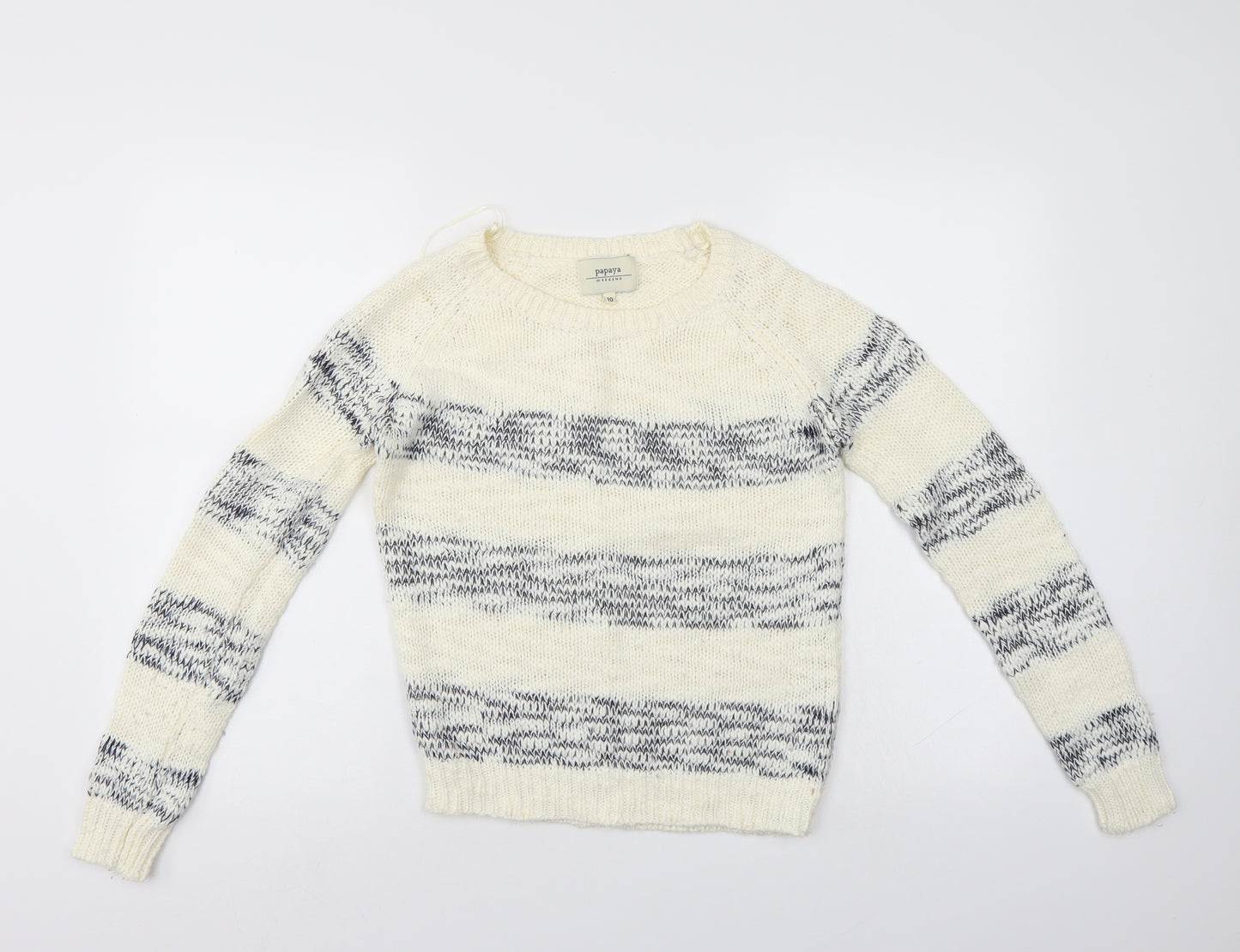 Papaya Womens Multicoloured Striped  Pullover Jumper Size 10