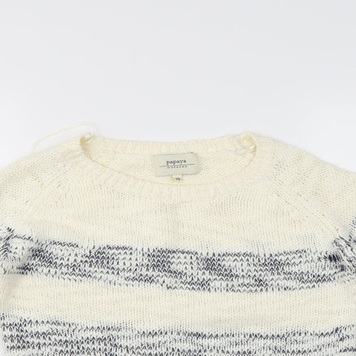 Papaya Womens Multicoloured Striped  Pullover Jumper Size 10