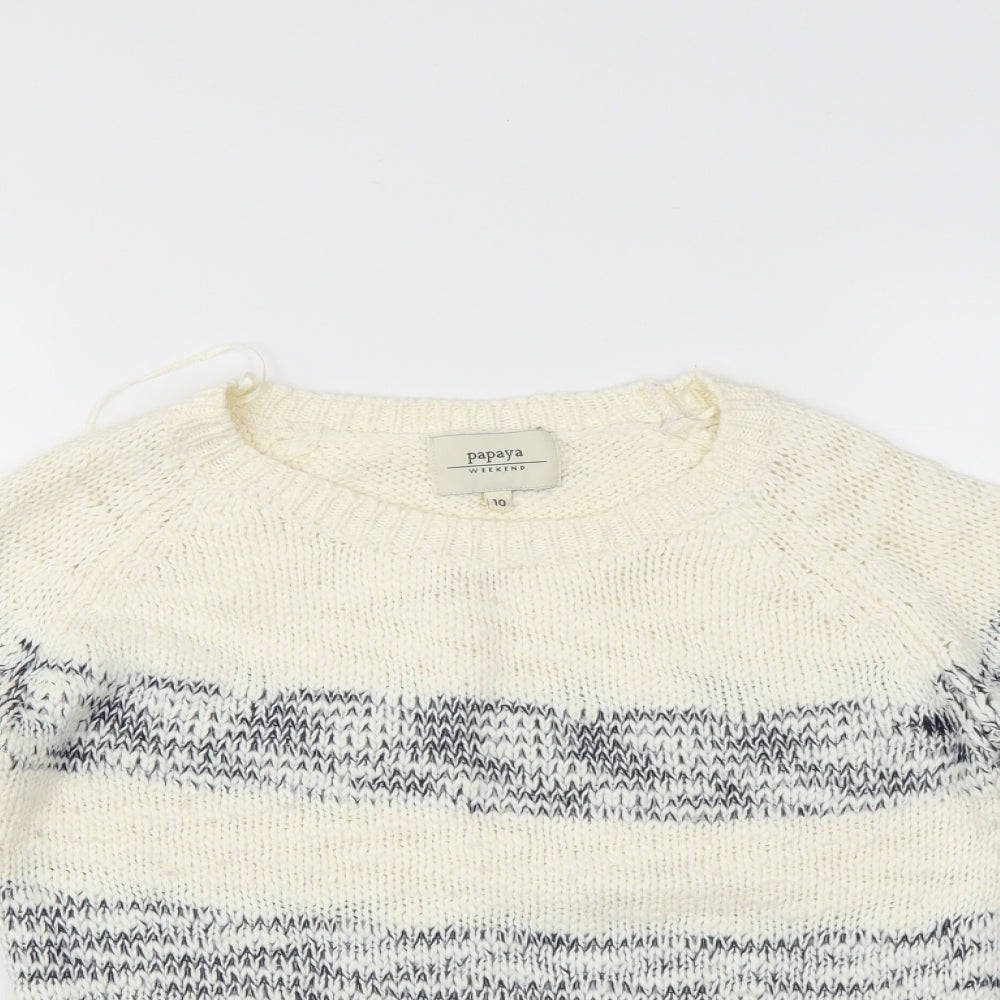 Papaya Womens Multicoloured Striped  Pullover Jumper Size 10