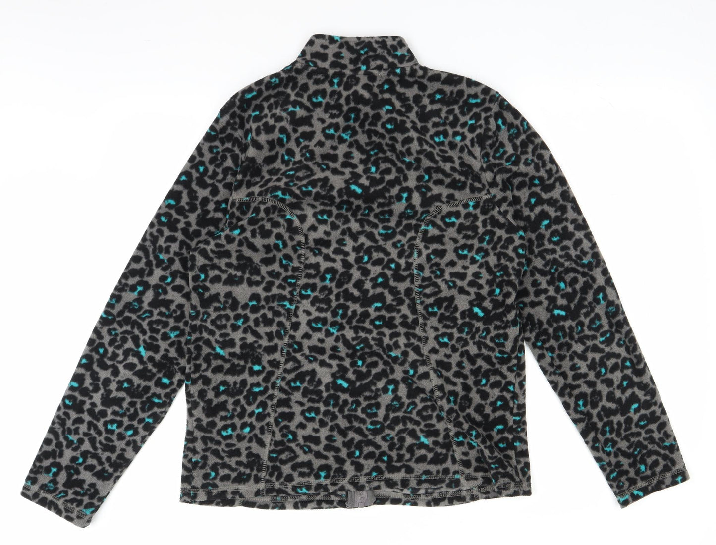 TU Womens Grey Animal Print  Full Zip Jumper Size 14