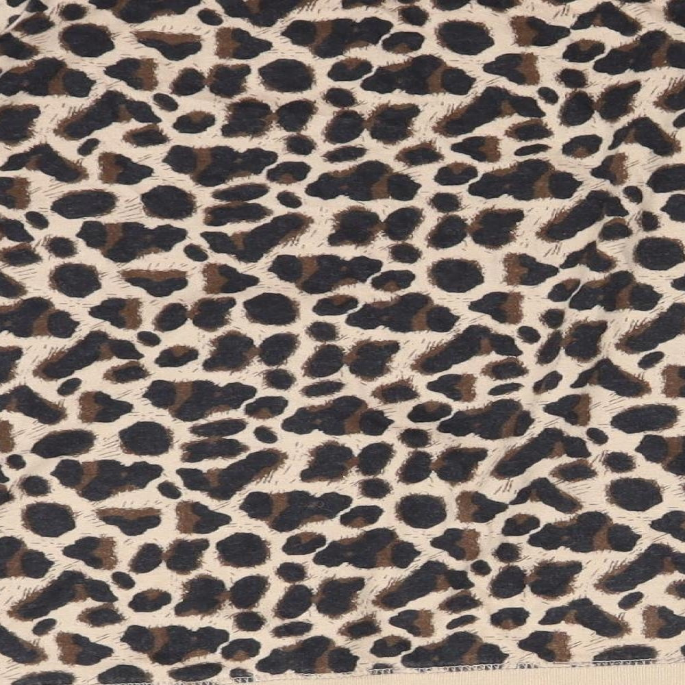 River Island Womens Brown Animal Print  Basic T-Shirt Size 10