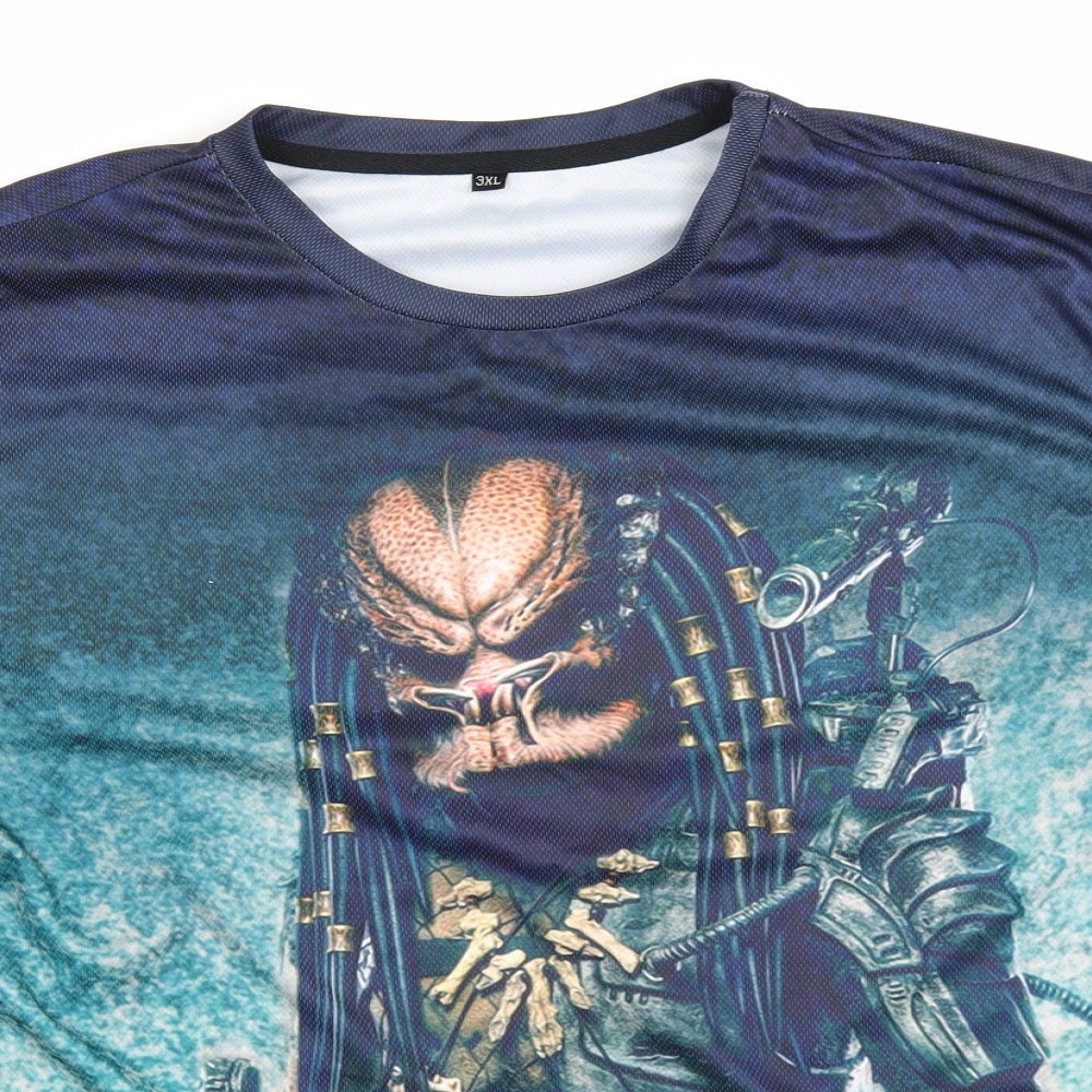Preworn Mens Blue    T-Shirt Size 3XL  - Predator