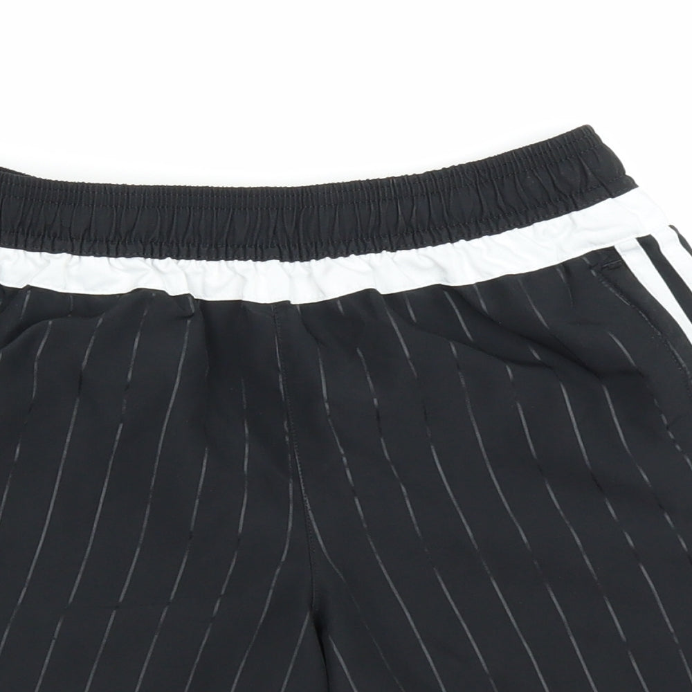 adidas Boys Black Striped  Sweat Shorts Size 11-12 Years