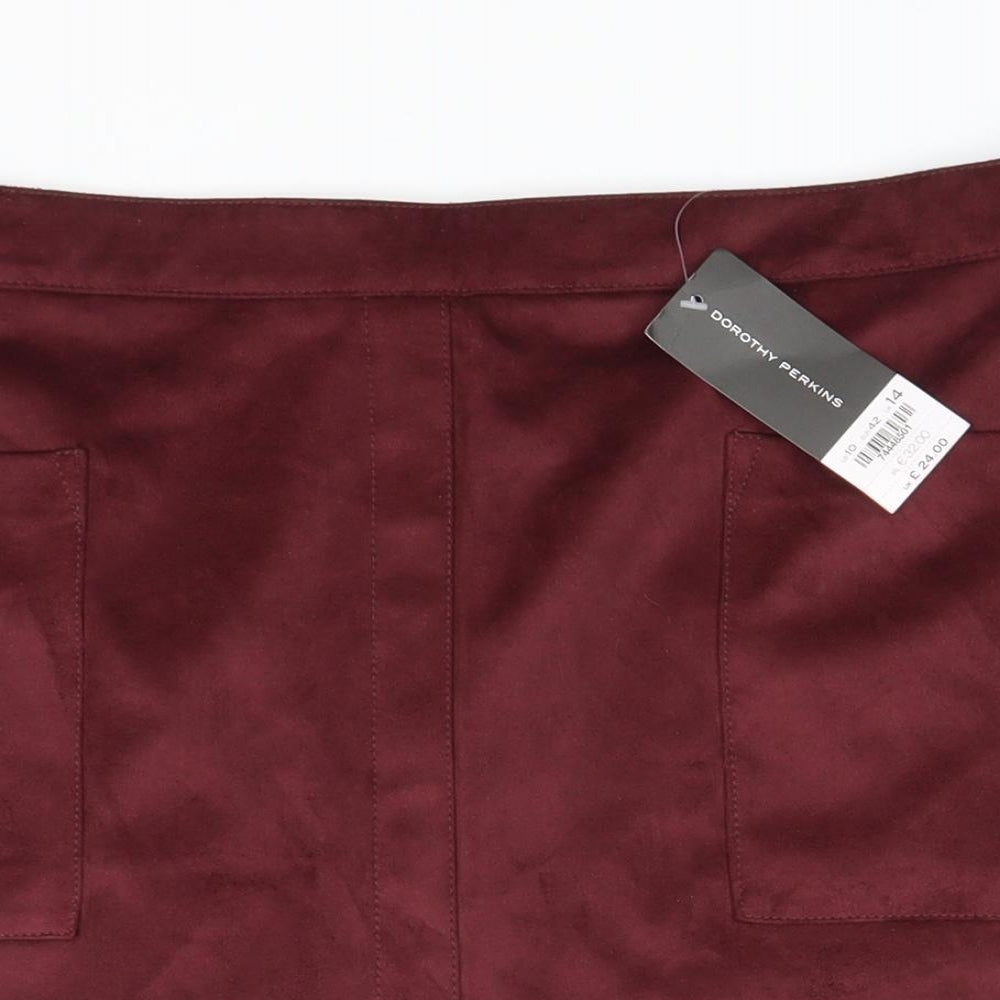 Dorothy Perkins Womens Red   Straight & Pencil Skirt Size 14