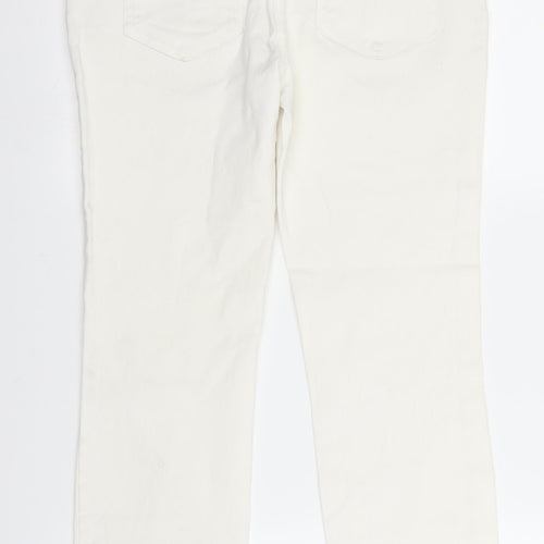 F&F Womens White  Denim Straight Jeans Size 10 L26 in