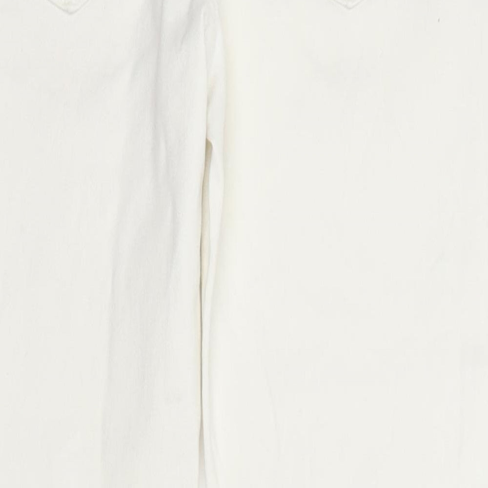 F&F Womens White  Denim Straight Jeans Size 10 L26 in