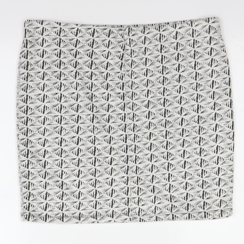 Atmosphere Womens White Geometric  Straight & Pencil Skirt Size 14