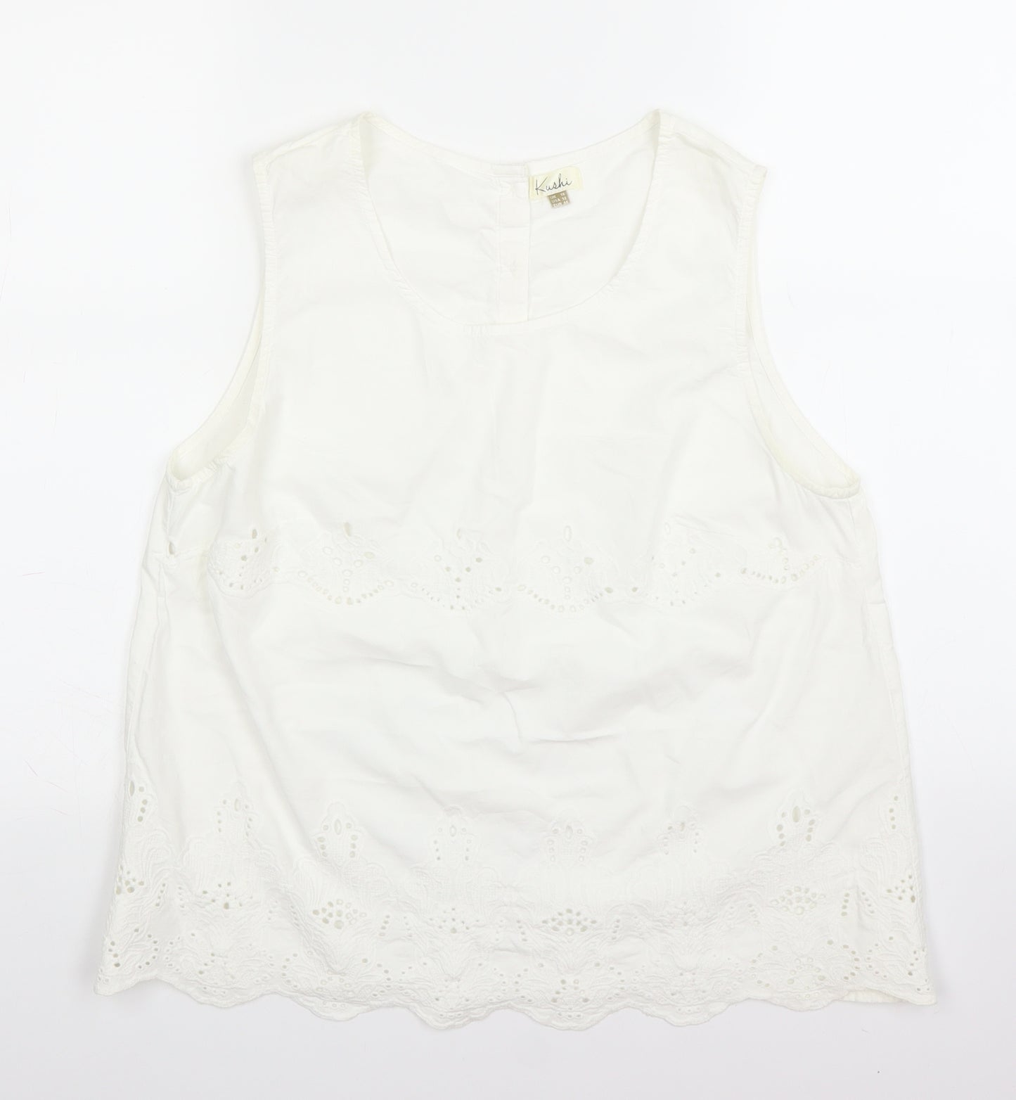 Kushi Womens White   Basic Tank Size 16