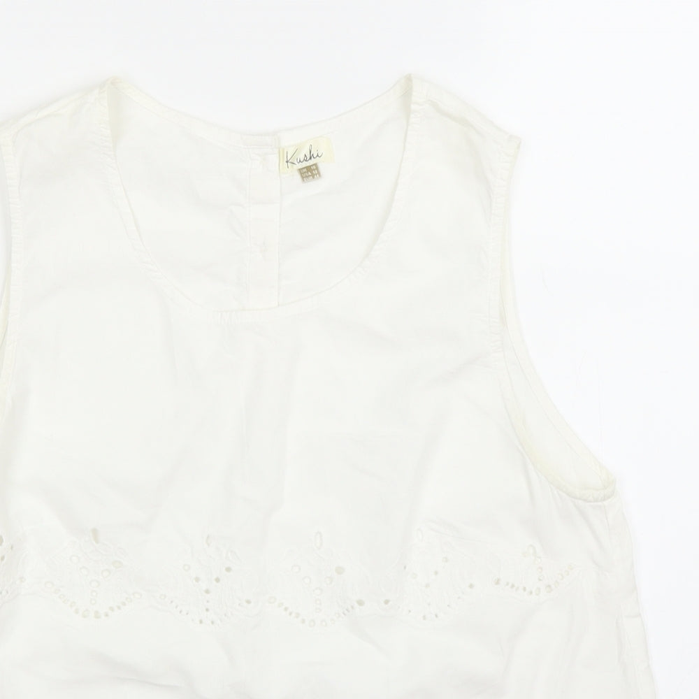 Kushi Womens White   Basic Tank Size 16