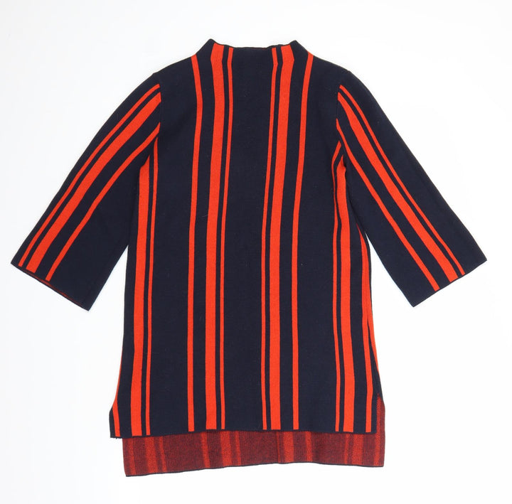 Papaya Womens Blue Striped  Pullover Jumper Size S  - longline