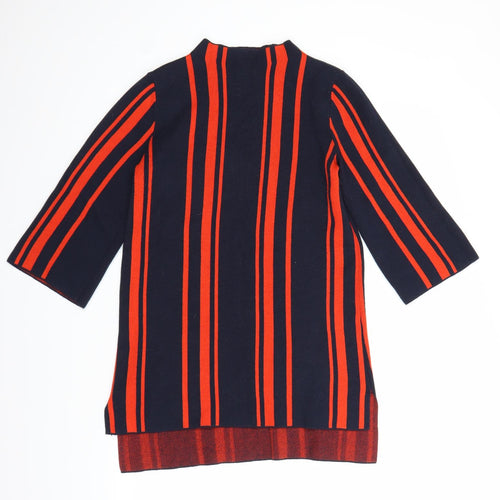 Papaya Womens Blue Striped  Pullover Jumper Size S  - longline