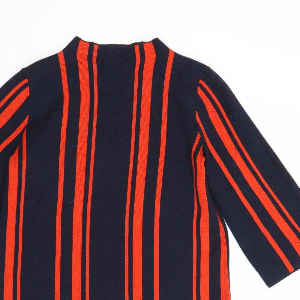 Papaya Womens Blue Striped  Pullover Jumper Size S  - longline