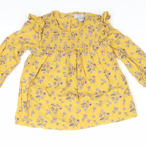Primark Girls Yellow Floral  A-Line  Size 24 Months