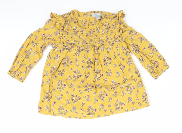 Primark Girls Yellow Floral A-Line Size 24 Months