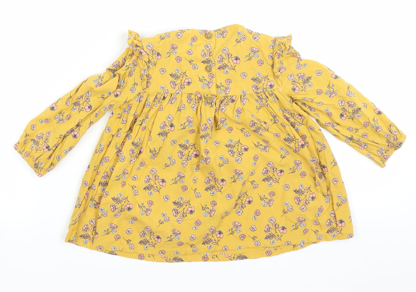 Primark Girls Yellow Floral  A-Line  Size 24 Months
