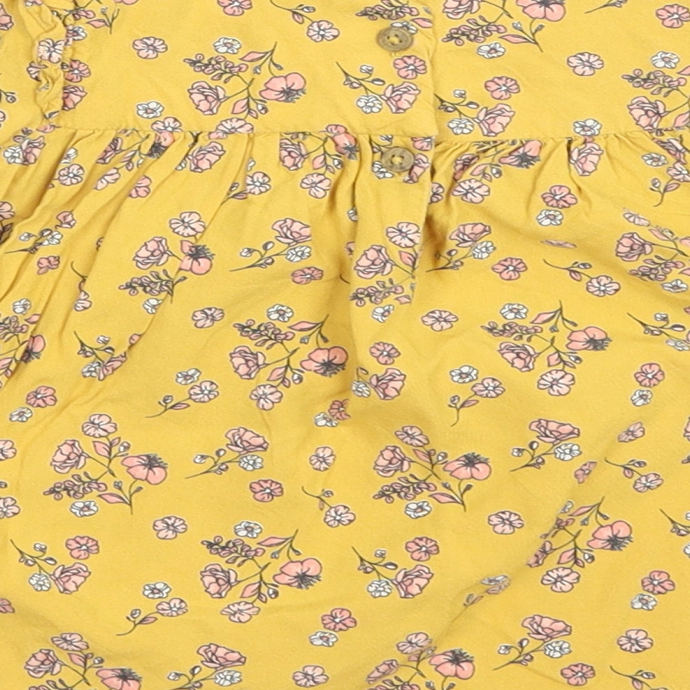 Primark Girls Yellow Floral  A-Line  Size 24 Months