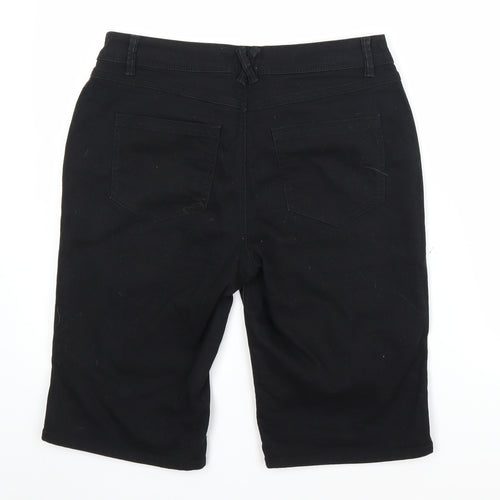 B.You Womens Black  Denim Chino Shorts Size 12 - Distressed