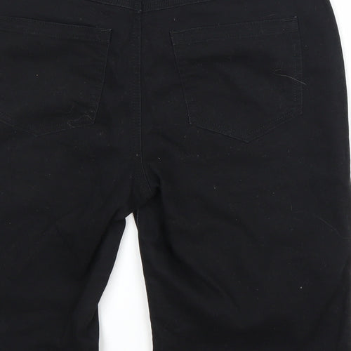 B.You Womens Black  Denim Chino Shorts Size 12 - Distressed