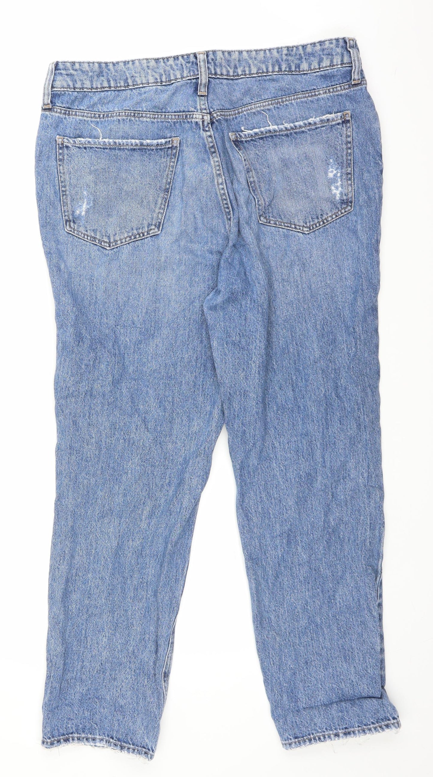 River Island Womens Blue  Denim Straight Jeans Size 14 L26 in