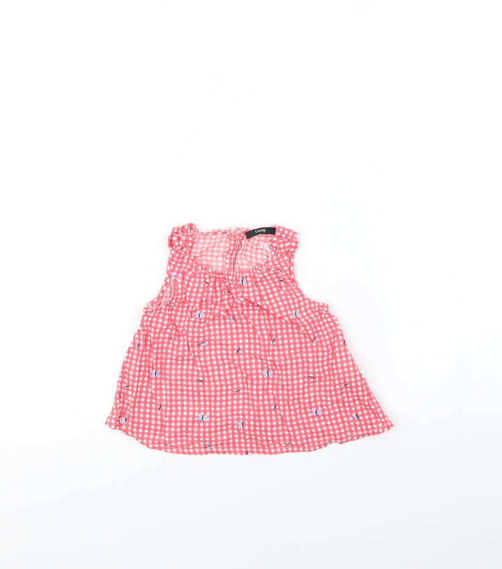 George Girls Red Plaid Basic Tank Size 12 Months