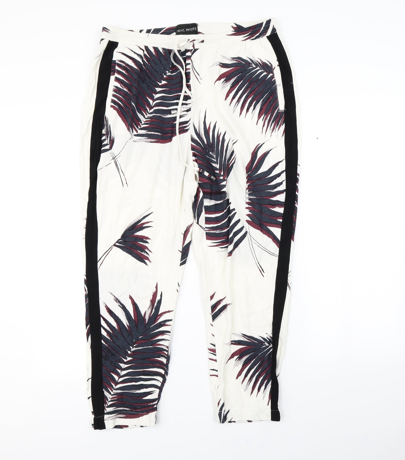 NEXT Womens White Floral  Trousers  Size 14 L30 in