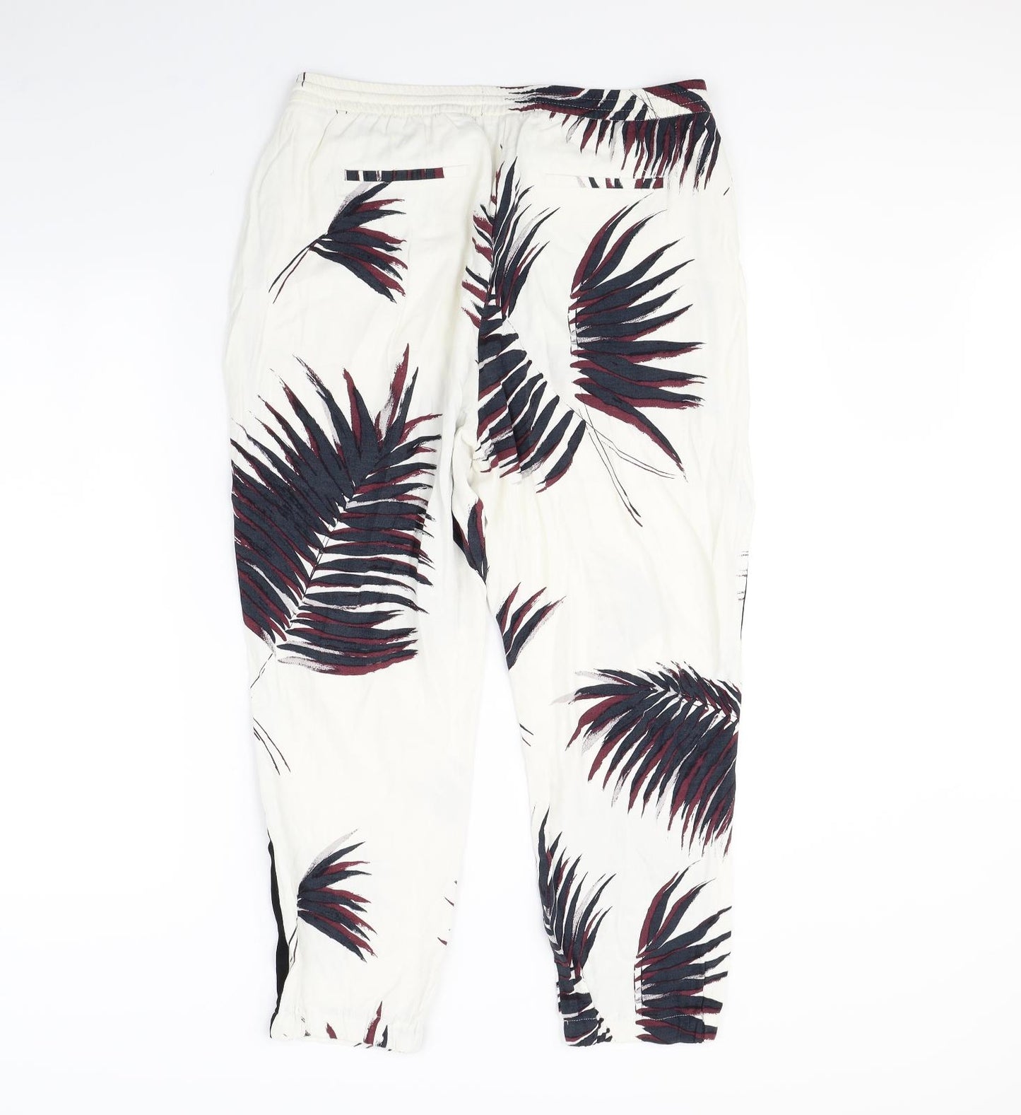 NEXT Womens White Floral  Trousers  Size 14 L30 in